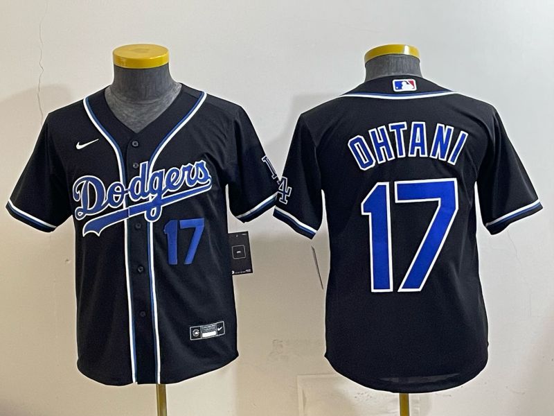 Youth 2025 Los Angeles Dodgers #17 Ohtani Black Game Nike MLB Jersey style 001->youth mlb jersey->Youth Jersey